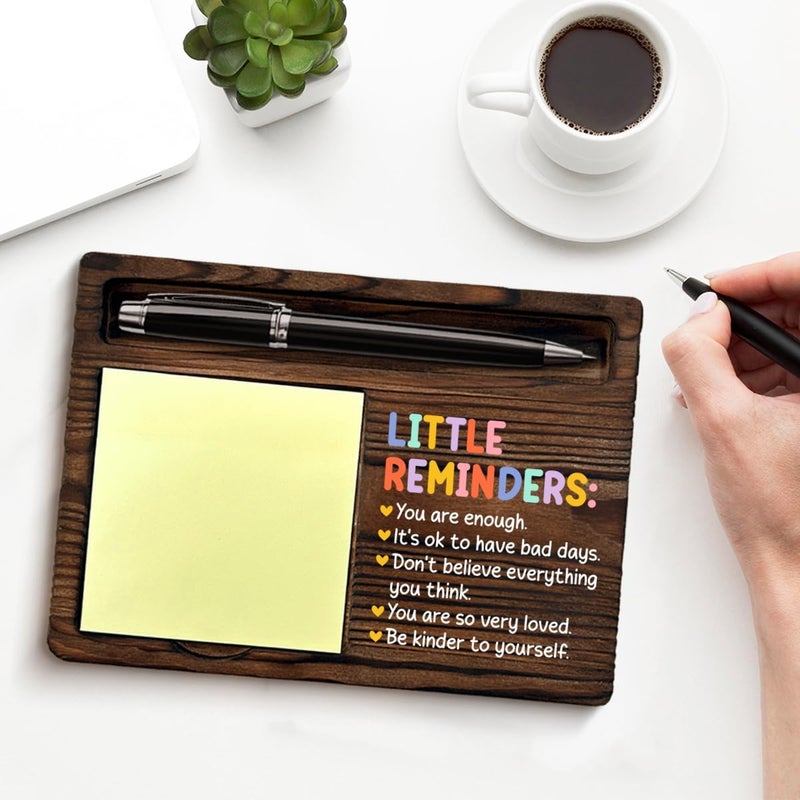 QODMGD Encouragement Sticky Note Holder Mental Health Gifts for Women, Positive Affirmations Little Reminders Post It Note Dispenser for Office Cubicle Desk Decor - Image 3
